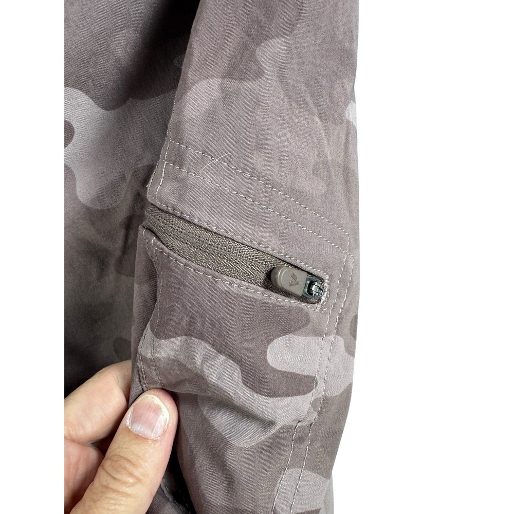 Eddie Bauer First Ascent Camo Capri Pants Women Size 12 Pink/Maroon Stretch Hike - Picture 7 of 12